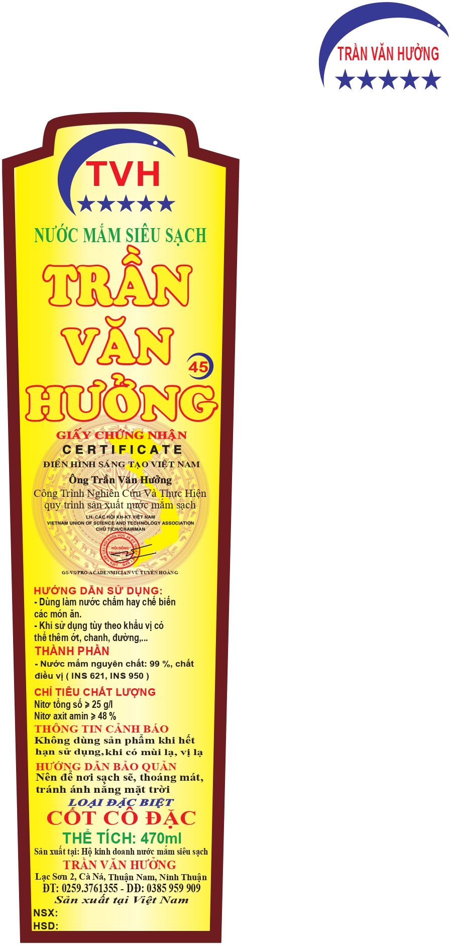 Nhãn NƯỚC MẮM - 75x158 mm